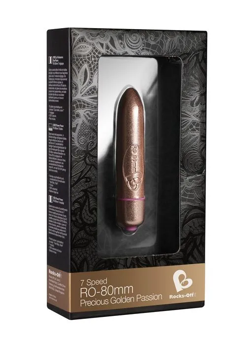 Vibrators Rocks Off Bullet 80mm 7 Speed Gold Passion