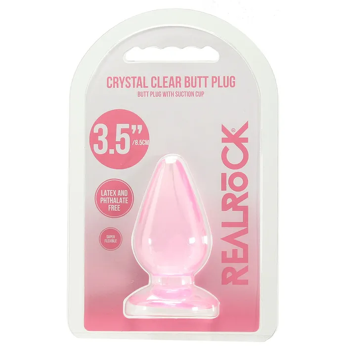 Anal RealRock Crystal Clear Jelly 35 Inch Butt Plug in Pink Shots Toys Anal RealRock Crystal Clear Jelly 35 Inch Butt Plug in Pink Shots Toys