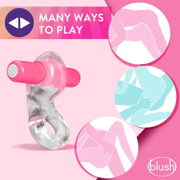 Blush Play With Me By Blush Delight Pink Vibrating Penis Ring Couples