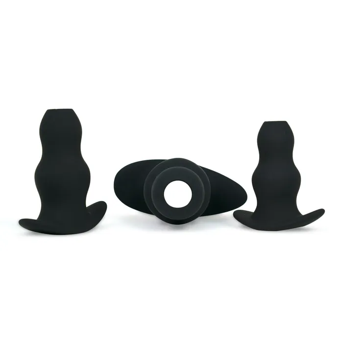 Anal Backdoor Bliss 3 Size Hollow and Tapered Silicone Butt Plug Training Set Simpli Pleasure V2