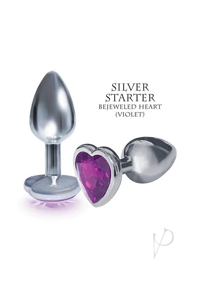 Anal The 9 Silver Starter Heart Plug Violet THE 9S