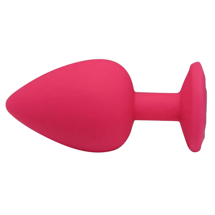 Castle Megastore Anal Fetish Pleasure Play Large Pink Silicone Light Blue Jewel Butt Plug
