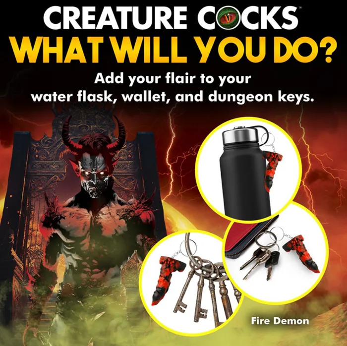 Dildos THE CREATURE COCKS FIRE DEMON DONG KEYCHAIN XR LLC