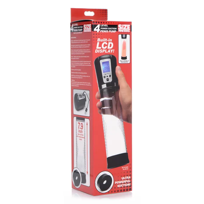 Male Sex Toys 4 Level Power Suction Penis Pump With Builtin Display Size Matters