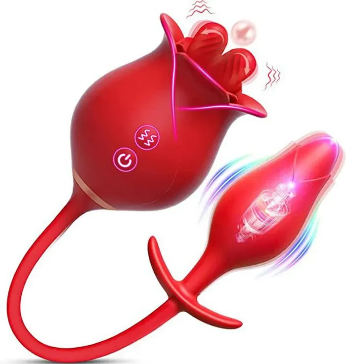 Xinghaoya Vibrators Dual Stimulation Licking Rose Vibrator