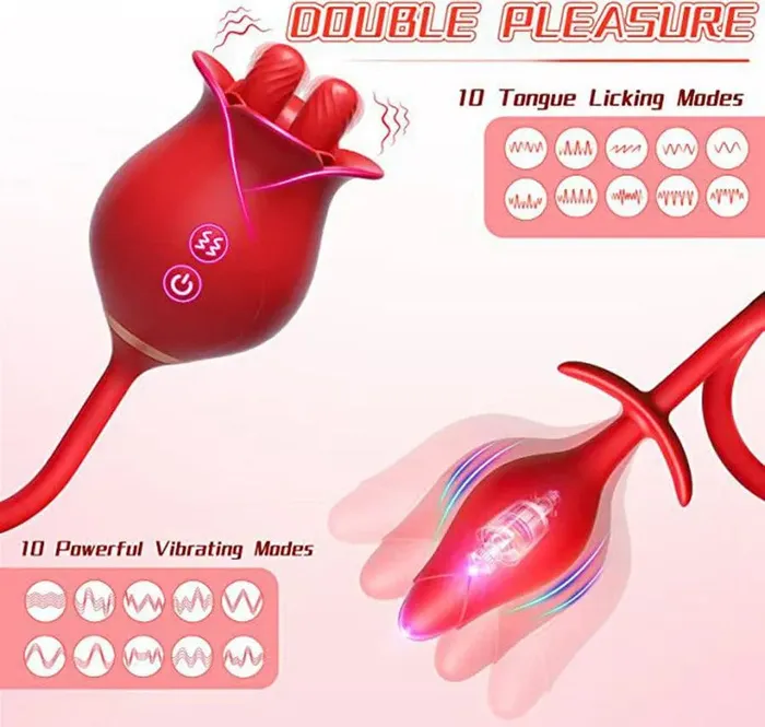 Xinghaoya Vibrators Dual Stimulation Licking Rose Vibrator