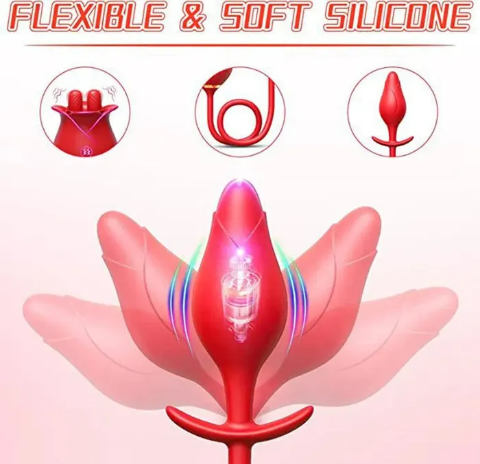 Xinghaoya Vibrators Dual Stimulation Licking Rose Vibrator