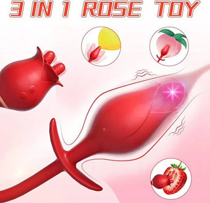 Xinghaoya Vibrators Dual Stimulation Licking Rose Vibrator