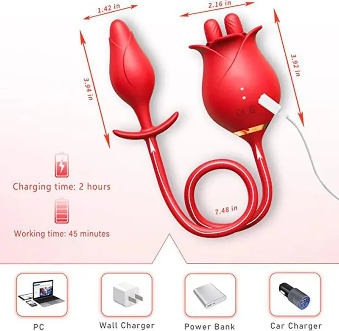 Xinghaoya Vibrators Dual Stimulation Licking Rose Vibrator